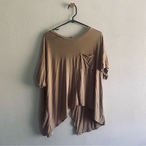 Fashion Nova tan open back tee